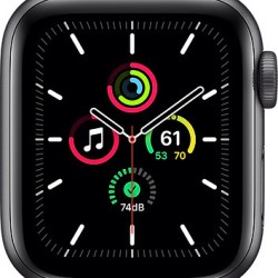 Apple Watch SE GPS 44mm Space Grey Aluminum Case with Black Sport Band EU