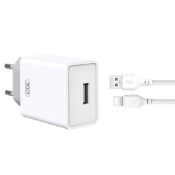 XO Φορτιστής Λευκός με Θύρα USB-A και Καλώδιο USB-C (L93)