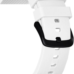 Devia Deluxe Silicone Sport Strap 20mm - White for Samsung Galaxy Watch 4 R860/R870/R880/R890/R810 (42mm)/Active 2 R830 (40mm) – Xiaomi Amazfit GTS|GTS 2|2e (43mm)/GTR (42mm) - Huawei Watch 2 (Sport)/GT 2 (42mm) - Garmin Forerunner 55/245 Music (42mm)