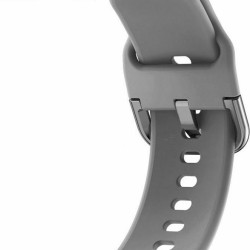Devia Deluxe Sport Silicone Strap 20mm, Gray for Samsung Galaxy Watch 4 R860/R870/R880/R890/R810 (42mm)/Active 2 R830 (40mm) – Xiaomi Amazfit GTS|GTS 2|2e (43mm)/GTR (42mm) - Huawei Watch 2 (Sport)/GT 2 (42mm) - Garmin Forerunner 55/245 Music (42mm)