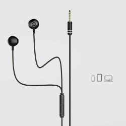 Earphones Handsfree Remax RM-711 with Remote Control and Microphone black