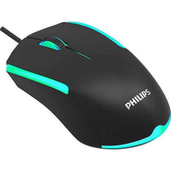 Philips Ενσύρματο Gaming Ποντίκι Μαύρο, SPK9314, 1200DPI, 3 πλήκτρα