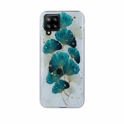 Back Case Gold Glam leaves for Samsung Galaxy A12