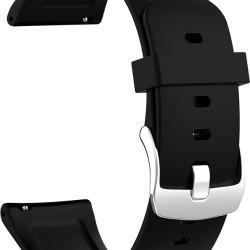 Replacement Silicone Strap 22mm - Black for Samsung Galaxy Watch R800 (46mm)/Active 3 R840 (45mm) - Huawei Watch 3 Pro|GT|GT 2|GT 2 Pro|GT 2E|Active /Honor Magic/Magic 2/GS Pro/Watch 2 Classic - Xiaomi Amazfit GTR (47mm)/GTR2/GTR2e/T-Rex