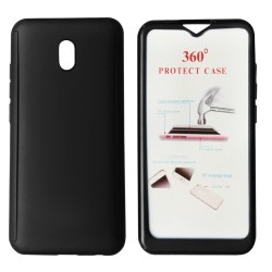 Black Body Case 360° for Xiaomi Redmi 8A with Tempered Glass, POWERTECH
