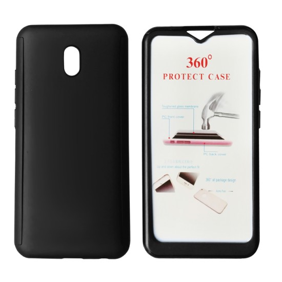 Black Body Case 360° for Xiaomi Redmi 8A with Tempered Glass, POWERTECH